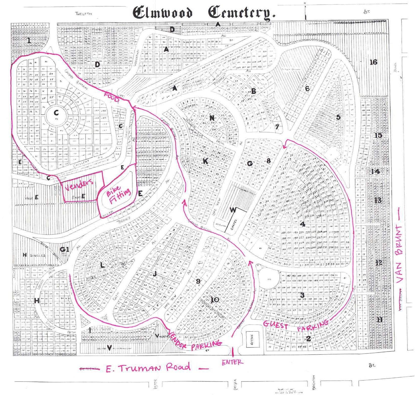 Elmwood Cemetery Map